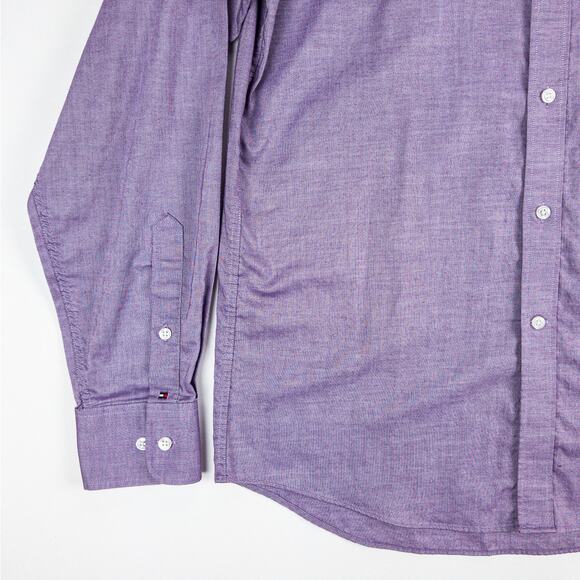 Tommy Hilfiger Dress Shirt Men's 15-15.5 34/35 Regular Fit Strech Purple - Picture 5 of 14